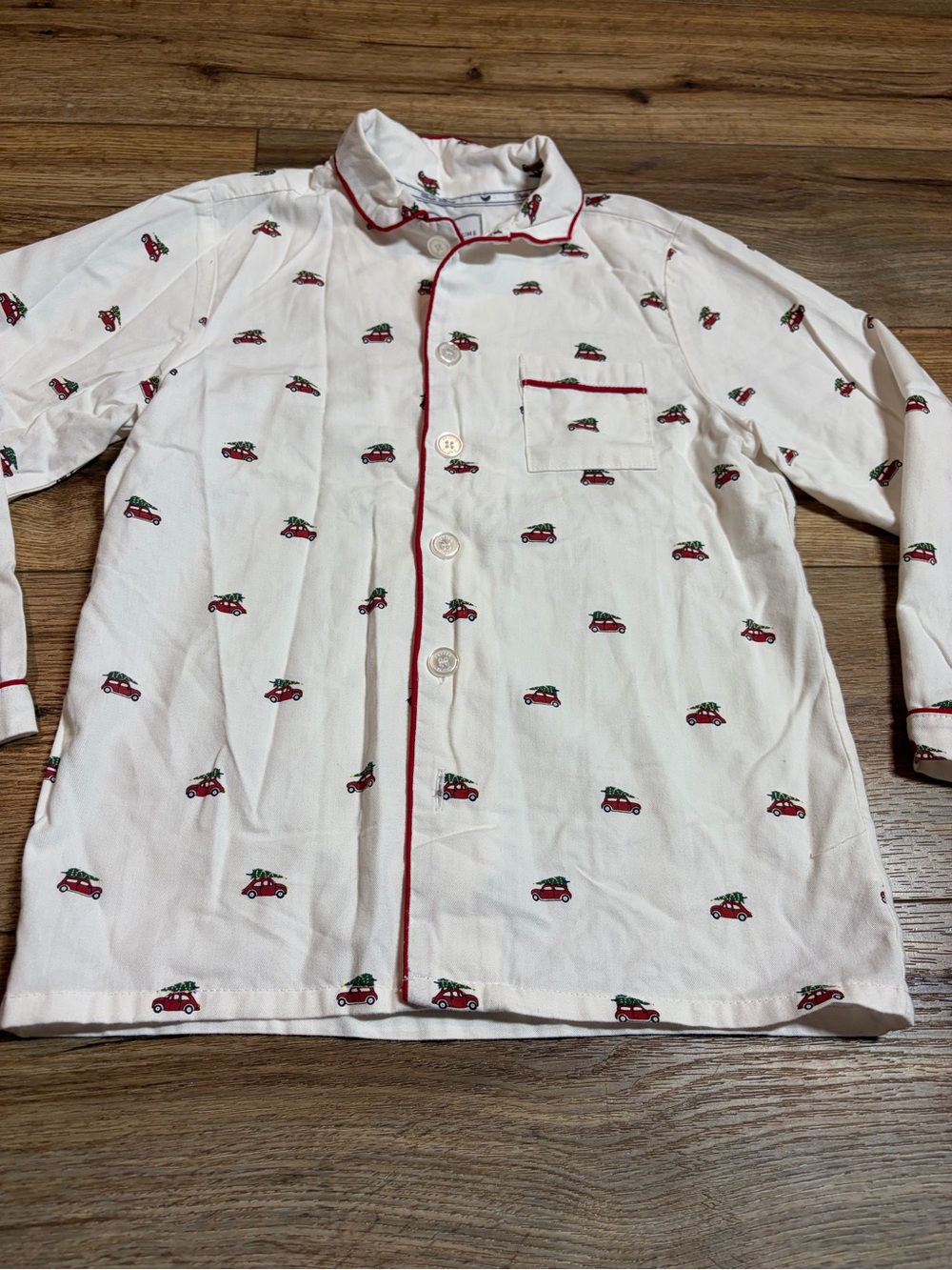 Petite Plume Kids Luxury Twill Pajama Top Holiday Journey Christmas Car - Picture 4 of 9